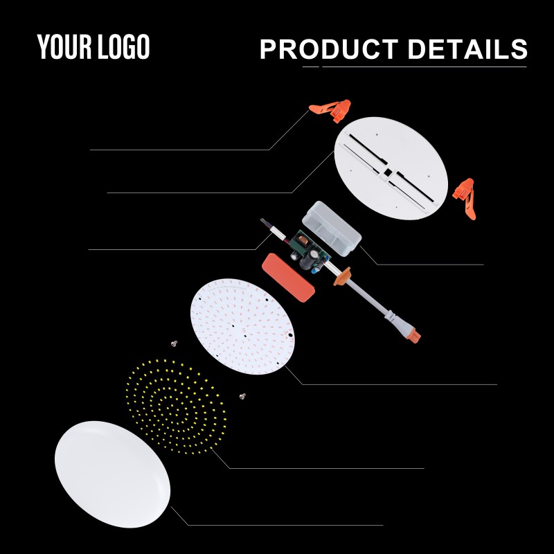 36W Recessed LED فریم لیس پینل لائٹ، ایلومینیم + پی سی، آئرن + پی پی